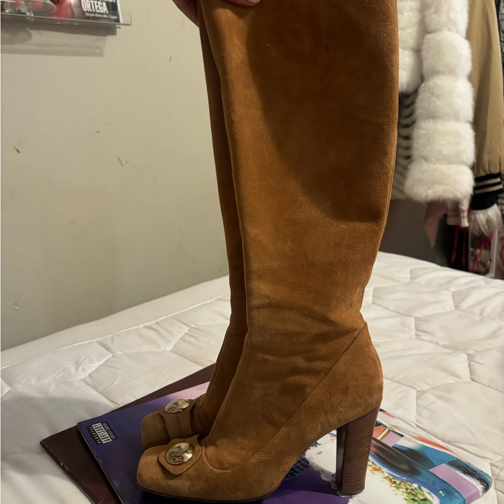 Vintage Escada Tan Knee High Boots